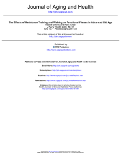 Journal of Aging and Health