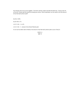 Five friends went out to lunch together. The bill for all their meals