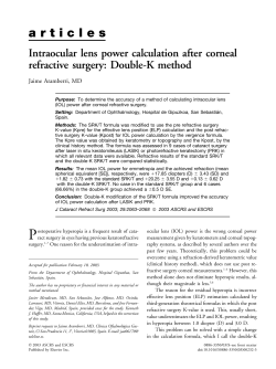 articles Intraocular lens power calculation after corneal refractive