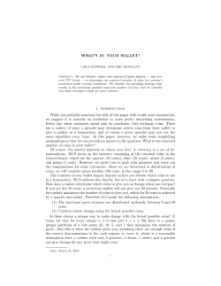 WHAT`S IN YOUR WALLET? 1. Introduction