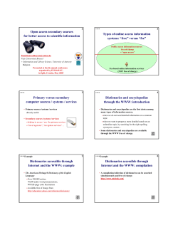 Open access secondary sources for better access to scientific