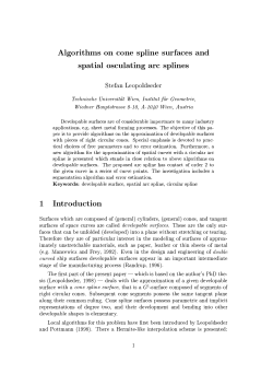 Algorithms on cone spline surfaces and spatial osculating arc