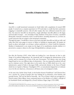Auroville: A Utopian Paradox - Academic Commons