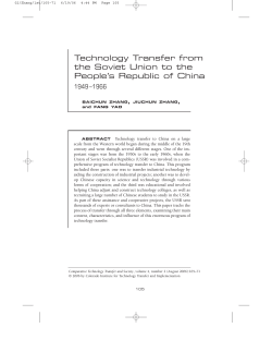 Page 1 Technology Transfer from the Soviet Union to the People`s