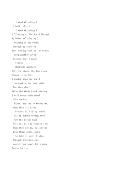 ( wind whistling ) ( bell tolls ) ( wind whistling ) ( "Staring At The