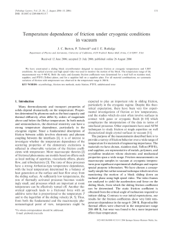 Temperature dependence of friction under cryogenic conditions in