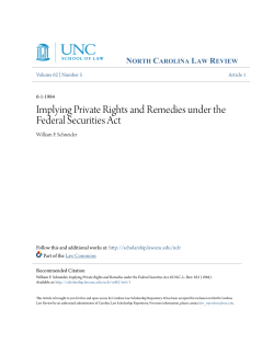 Implying Private Rights and Remedies under the Federal Securities