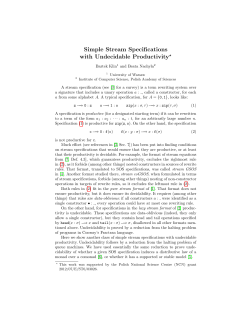Simple Stream Specifications with Undecidable Productivity⋆