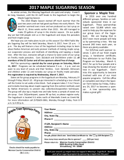 2017 maple sugaring season - Monroe County Conservation District