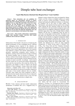 Dimple tube heat exchanger - International Journal of Science