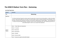The KING`S Medium Term Plan – Swimming