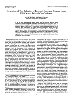 Comparison of Two Indicators of Perceived Egocentric Distance