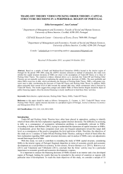 TRADE-OFF THEORY VERSUS PECKING ORDER THEORY