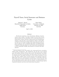 Payroll Taxes, Social Insurance and Business