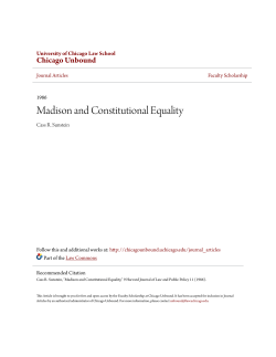 Madison and Constitutional Equality