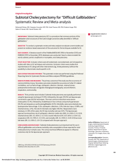 Subtotal Cholecystectomy for &ldquo;Difficult Gallbladders&rdquo; Systematic