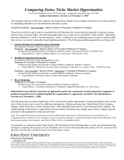 Comparing Swine Niche Market Opportunities