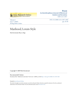 Manhood, Lorain-Style - Iowa Research Online