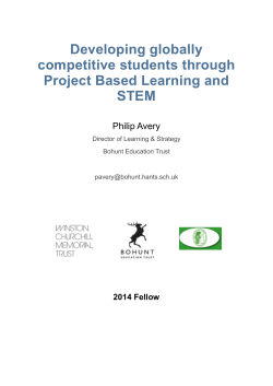 Avery P Report 2015 Final - Winston Churchill Memorial Trust