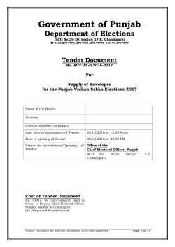 Tender Document for Election Envelopes Dated 14.10.2016