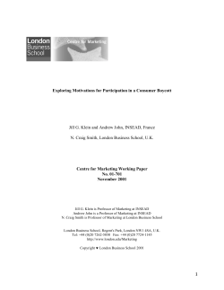 exploring motivations for participation in a consumer boycott
