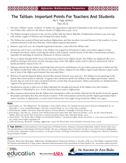 The Taliban: Important Points For Teachers And Students
