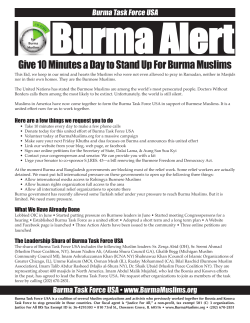 Give 10 Minutes a Day to Stand Up For Burma Muslims
