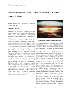Nuclear Disarmament Activism in Asia and the Pacific, 1971-1996