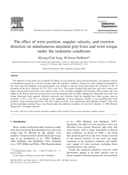 The effect of wrist position, angular velocity, and exertion direction
