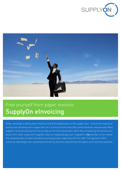 SupplyOn E-Invoicing