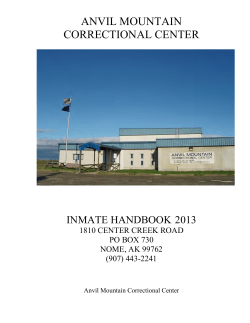 AK Anvil Mountain Correctional Center 2013 Inmate Handbook