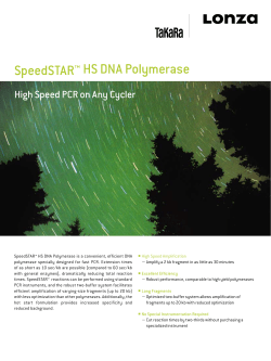 SpeedSTAR&trade; HS DNA Polymerase