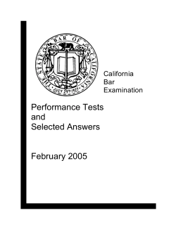 Performance Tests and Selected Answers February 2005