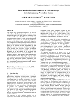 Solar Distribution in a Greenhouse at Different Crops Orientation