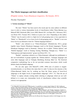The Tibetic languages and their classification