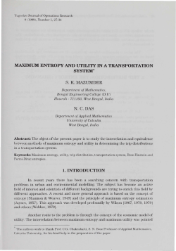 Maximum Entropy and Utility in a Transportation System