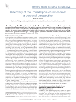 Discovery of the Philadelphia chromosome: a personal