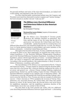 The Military Lens - Strategic Studies Institute