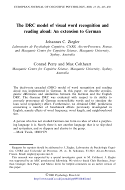 The DRC model of visual word recognition and reading aloud: An