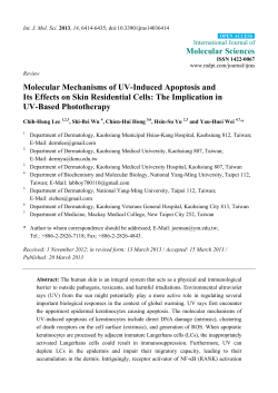 Molecular Mechanisms of UV-Induced Apoptosis and Its