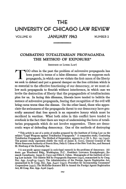 Combating Totalitarian Propaganda the Method of Exposure