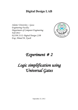 Experiment # 2 Logic simplification using Universal Gates