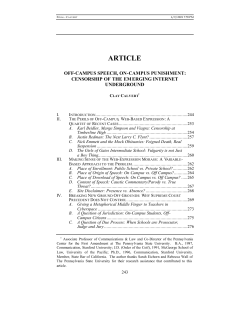 Off-campus speech, on-campus punishment