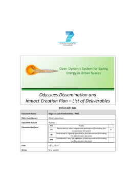 ODYSSEUS List of Deliverables