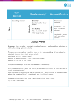 Year 4 Lesson 68 How does Ann sing? Grammar