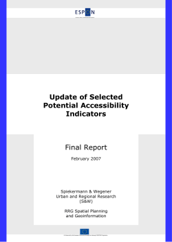 Update of Selected Potential Accessibility Indicators Final Report