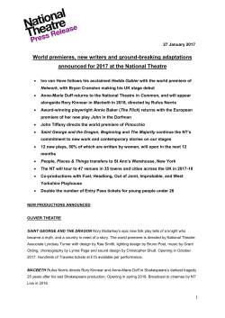 World premieres, new writers and ground