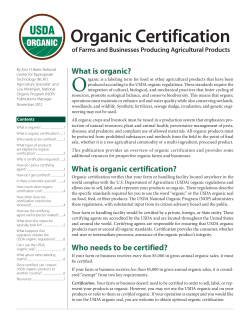 USDA Organic Certification