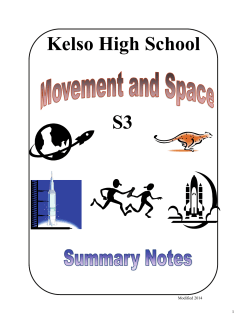 Movement and Space summary notes + homeworks