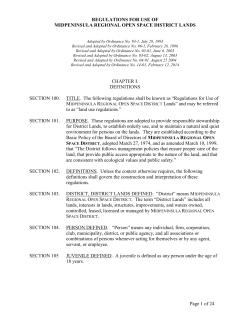 District Land Use Regulations
